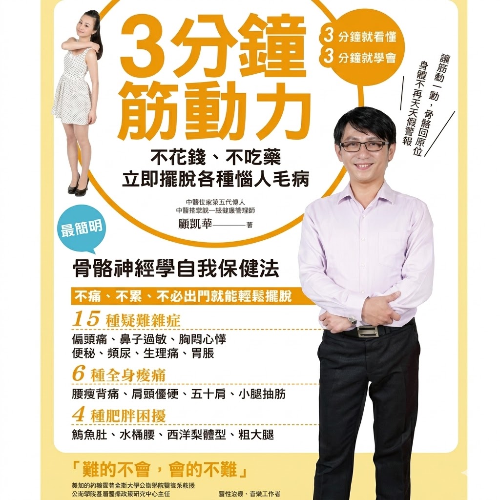 顧凱華老師著作《3分鐘筋動力》- 人體力學暢銷書